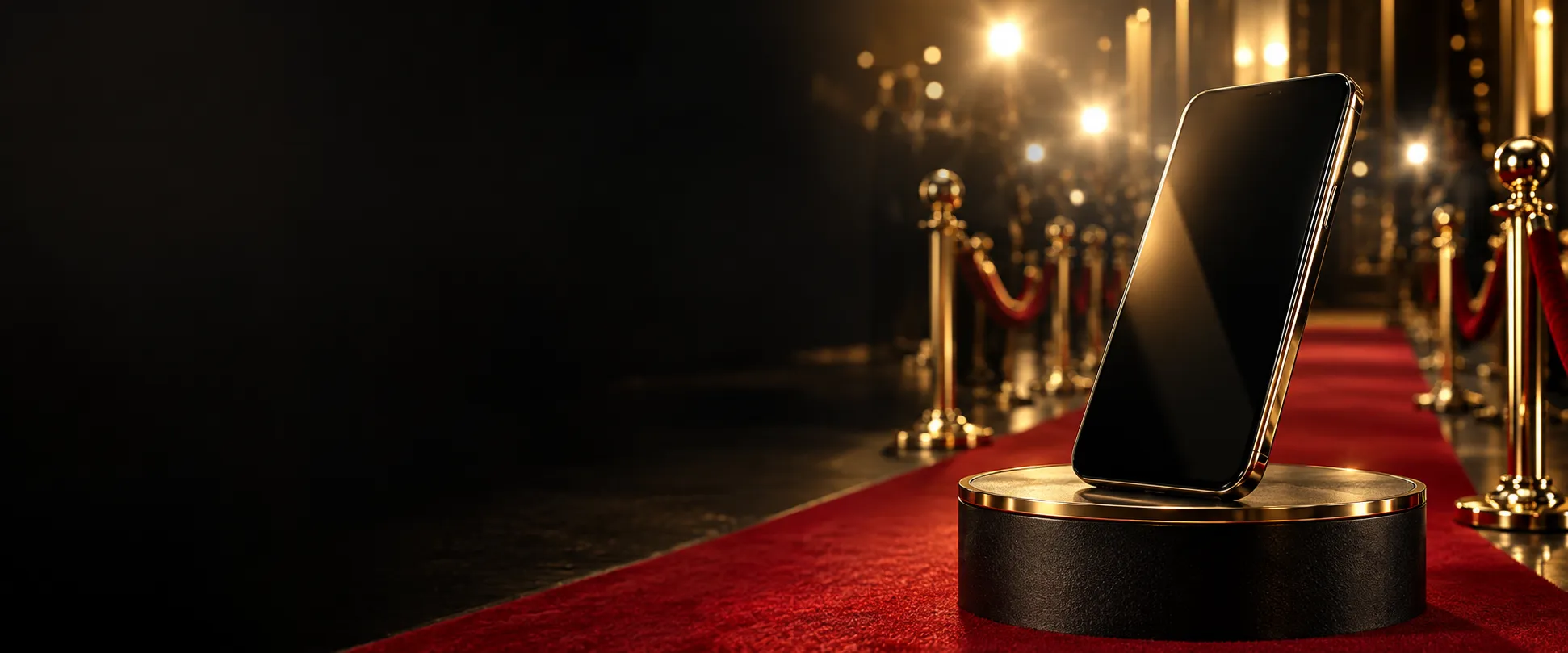 Luxury smartphone on a red carpet entrance, representing a direct line to Here2Win Casino support