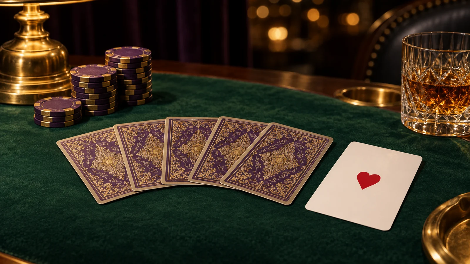 A card table set up for a casino table game
