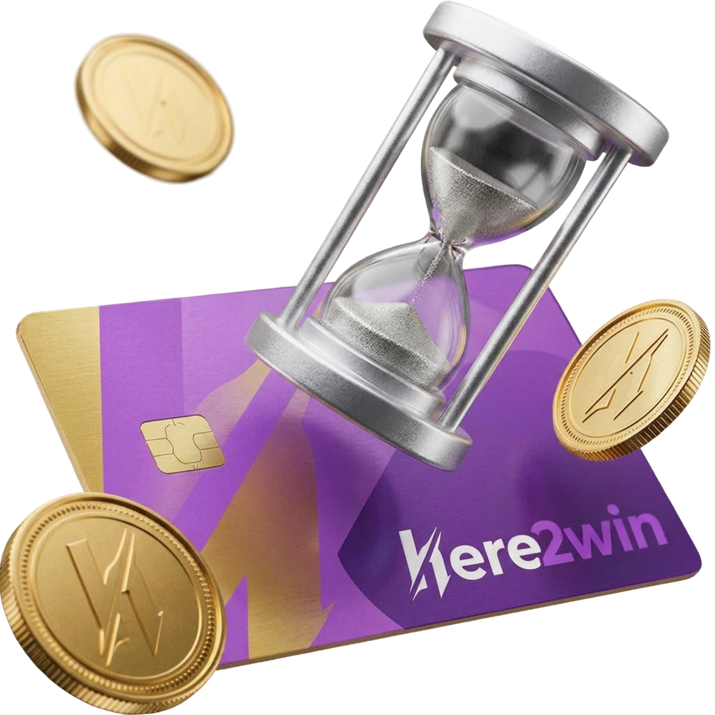 Hourglass resting on a bank card, standing in for the wait before a first payout